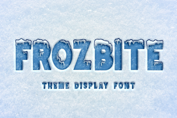 Frozbite: A Bold and Chunky Lettered Display Font for Winter-Themed Designs